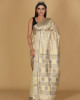 Gold Pattu Beige Saree with Black, Grey, and Gold Buta Design Gold Pattu Beige Saree with Black, Grey, and Gold Buta Design