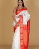White and Red Saree with White Diamond Buta Design White and Red Saree with White Diamond Buta Design