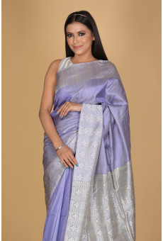 Chandramala Lilac Saree with White and Purple Design Chandramala Lilac Saree with White and Purple Design