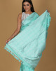 Muga Design Dig White Bani with Peacock Green Saree