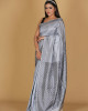Mili Juli Gray Saree with White and Gray Design