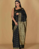 Toramai Small Buta Design Saree – Black with Golden Buta Accents