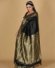 Tri Mogor Design Black Saree with Golden Buta and Border Tri Mogor Design Black Saree with Golden Buta and Border