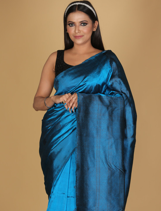 Hira Moni Design Blue Saree 