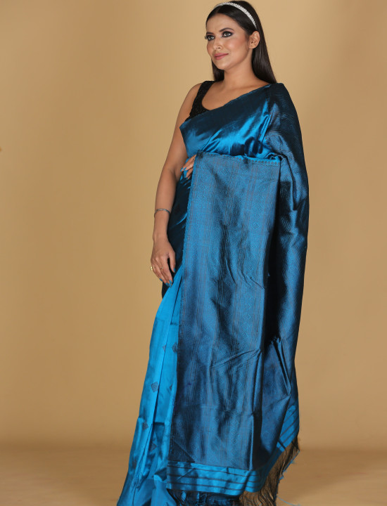 Hira Moni Design Blue Saree 