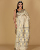 Gold Pattu Beige Saree with Black, Grey, and Gold Buta Design Gold Pattu Beige Saree with Black, Grey, and Gold Buta Design