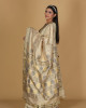 Gold Pattu Beige Saree with Black, Grey, and Gold Buta Design Gold Pattu Beige Saree with Black, Grey, and Gold Buta Design