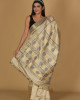 Gold Pattu Beige Saree with Black, Grey, and Gold Buta Design Gold Pattu Beige Saree with Black, Grey, and Gold Buta Design