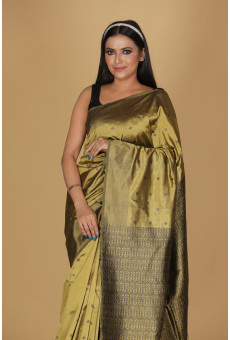 Toramai Small Buta Mausmia Buta Gold with Black Color Saree Toramai Small Buta Mausmia Buta Gold with Black Color Saree