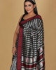 Leaf Design Red, Black, and Silver Toramai Saree with Small Buta Leaf Design Red, Black, and Silver Toramai Saree with Small Buta