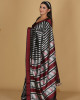 Leaf Design Red, Black, and Silver Toramai Saree with Small Buta Leaf Design Red, Black, and Silver Toramai Saree with Small Buta