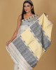 Summer Silk Off-White Saree with Black and Gold Buta Design Summer Silk Off-White Saree with Black and Gold Buta Design