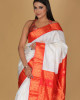 White and Red Saree with White Diamond Buta Design White and Red Saree with White Diamond Buta Design
