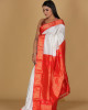 White and Red Saree with White Diamond Buta Design White and Red Saree with White Diamond Buta Design