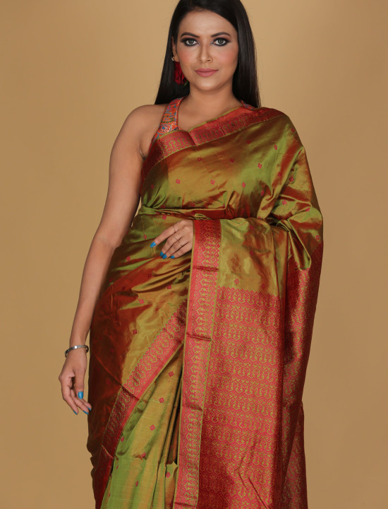 Hawali Design Mehendi Green Saree