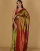 Mousumi Design Mehendi Green Saree with Red Dig and Green Buta Mousumi Design Mehendi Green Saree with Red Dig and Green Buta