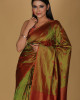 Mousumi Design Mehendi Green Saree with Red Dig and Green Buta Mousumi Design Mehendi Green Saree with Red Dig and Green Buta
