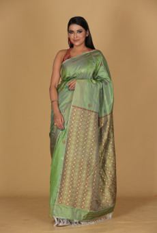 Diamond Phul Green Saree 