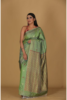 Diamond Phul Green Saree 