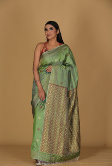 Diamond Phul Green Saree 