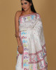 Dragon Buta White Saree