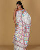 Dragon Buta White Saree