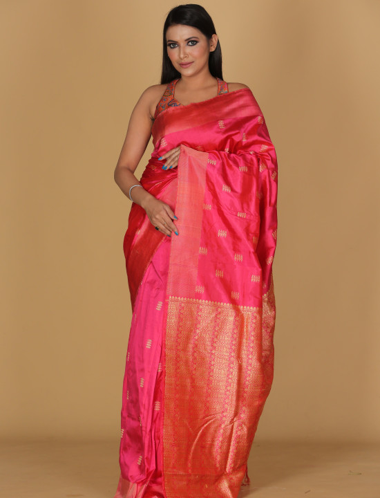 Hawali Design Magenta Pink Saree