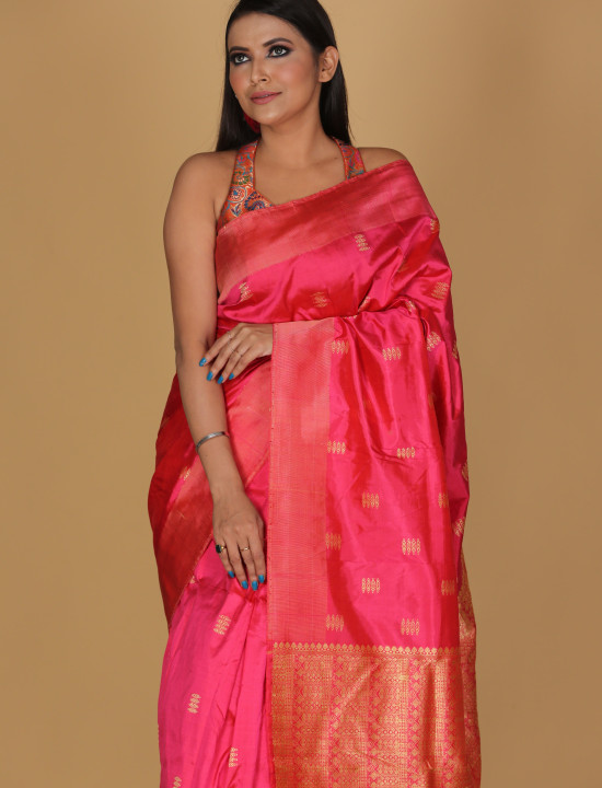 Hawali Design Magenta Pink Saree