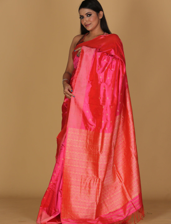 Mousumi Design Pink Saree – Madhushree signature Border