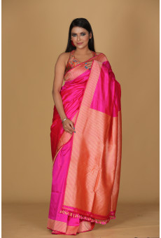 Zig Zag Light Magenta Pink Saree