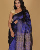 Tri Mogar Blue & Black Saree