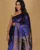 Tri Mogar Blue & Black Saree