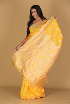 44 Diamond Golden Yellow Saree