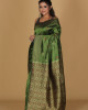 Diamond Design Bottle Green Saree – Black Base with Green Border Diamond Design Bottle Green Saree – Black Base with Green Border