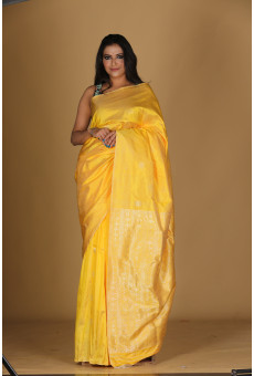 Chandra mala golden yellow saree