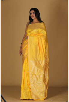 Chandra mala golden yellow saree