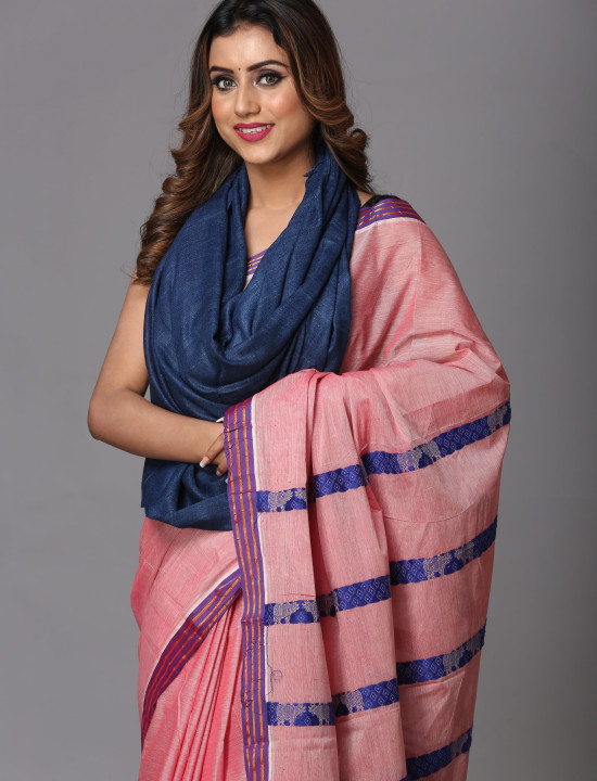 Eri Stole – Handwoven Elegance in Tealish Blue