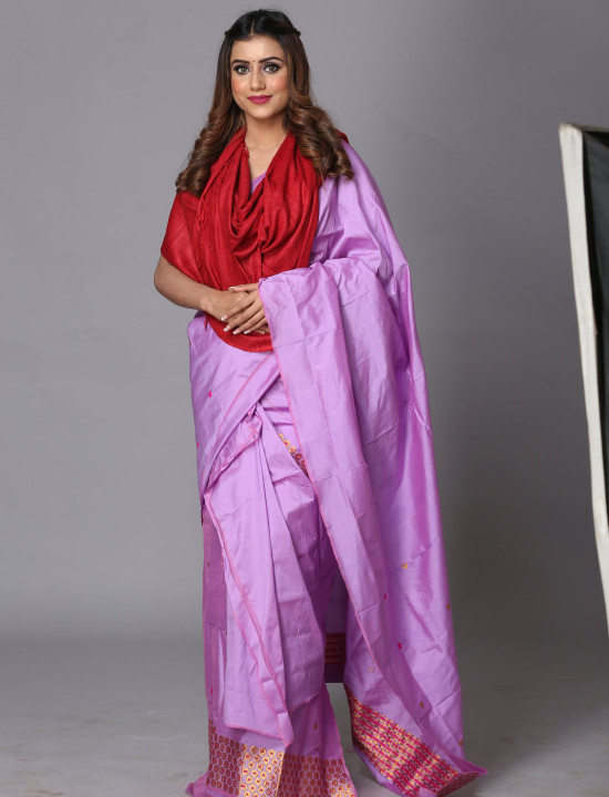 Eri Stole – Handwoven Elegance in Red