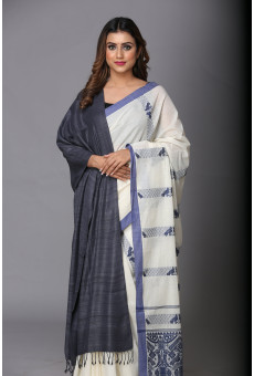 Eri Stole – Handwoven Elegance in Dark Grey