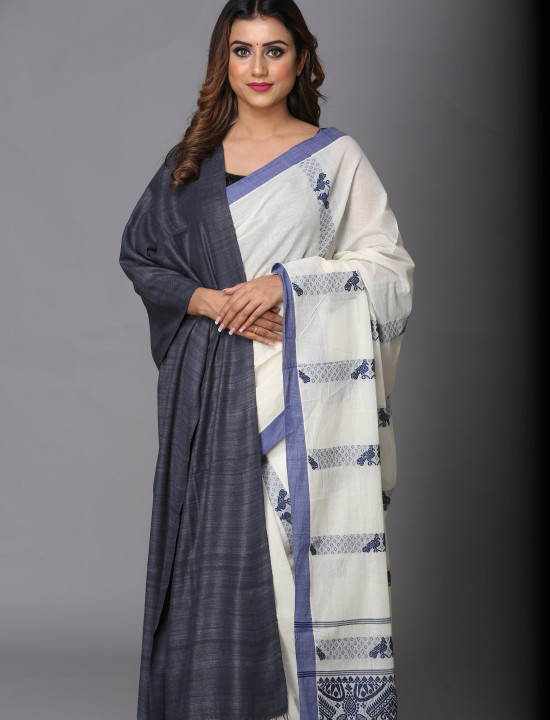Eri Stole – Handwoven Elegance in Dark Grey