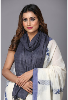 Eri Stole – Handwoven Elegance in Dark Grey