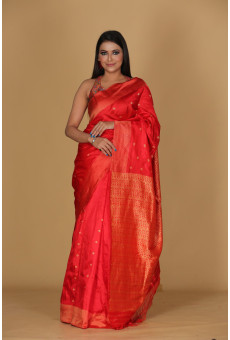 Mousumi Design Toramai Small Buta Red Saree