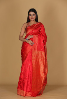 Mousumi Design Toramai Small Buta Red Saree